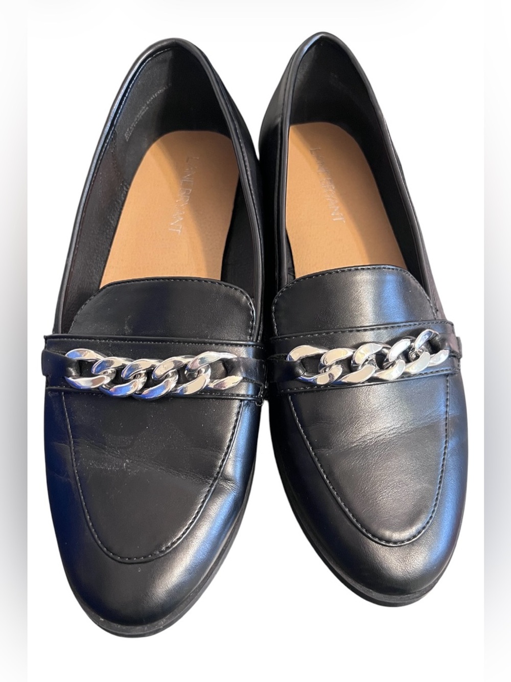 Lane Bryant Black Chain Detail Loafers – Size 8W – Like New